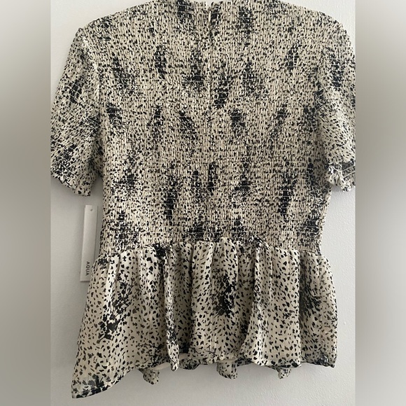 AQUA printed smocked peplum top - Never Worn! - Picture 5 of 5